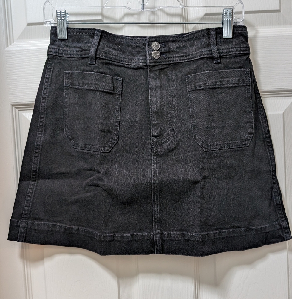 NWT Madewell Denim A-Line Skirt Size 4 Black Frost